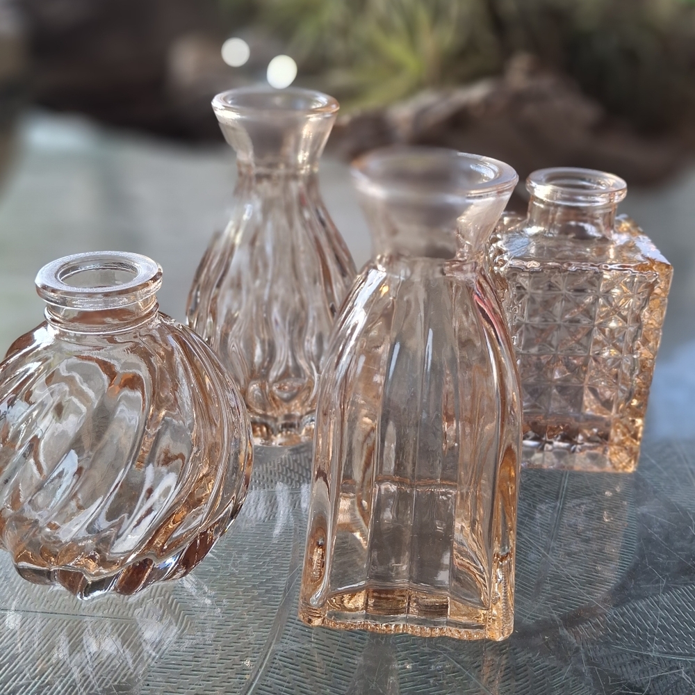 Set of Four (4) Miniature Glass Vases